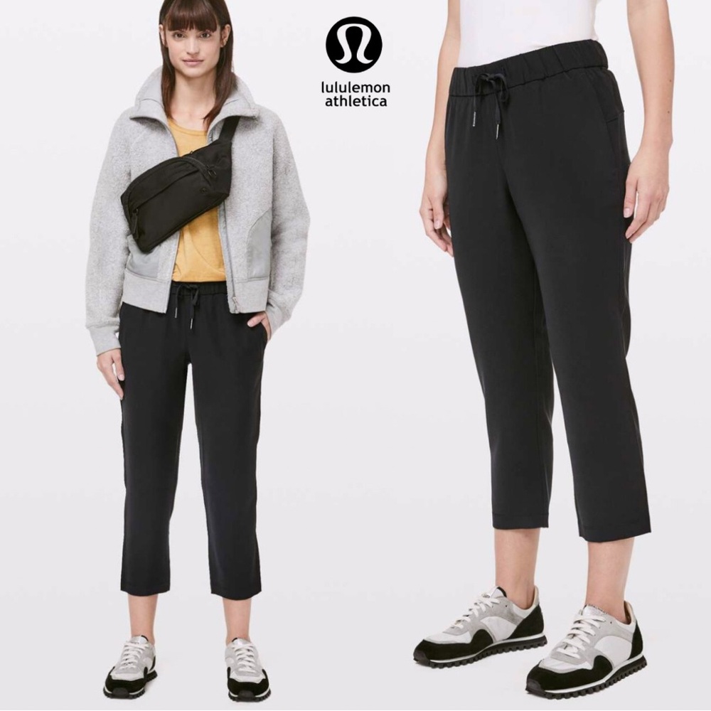 lululemon athletica On The Fly Woven Black Pants Size 10